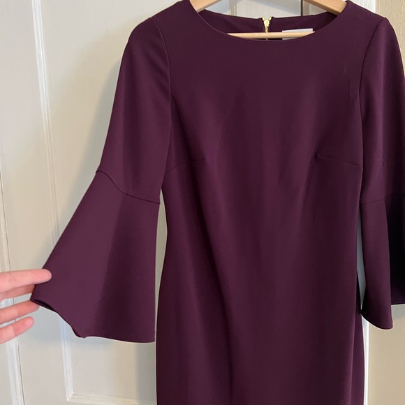 Calvin Klein Dresses & Skirts - Calvin Klein dress purple bell sleeve midi work professional business casual